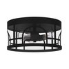 Quoizel Brampton 3-Light Matte Black Outdoor Flush Mount BRM1614MBK